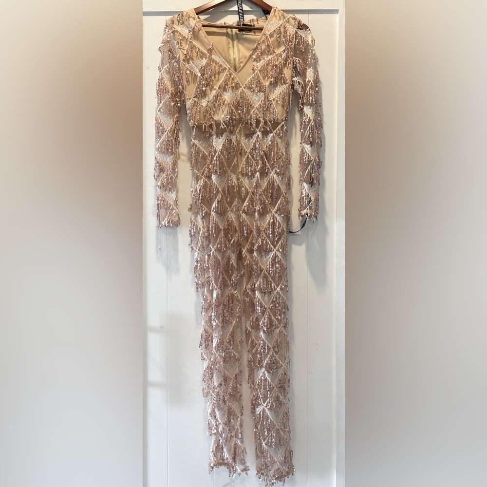 NWT Pretty Little Things rose Gold Jumpsuit